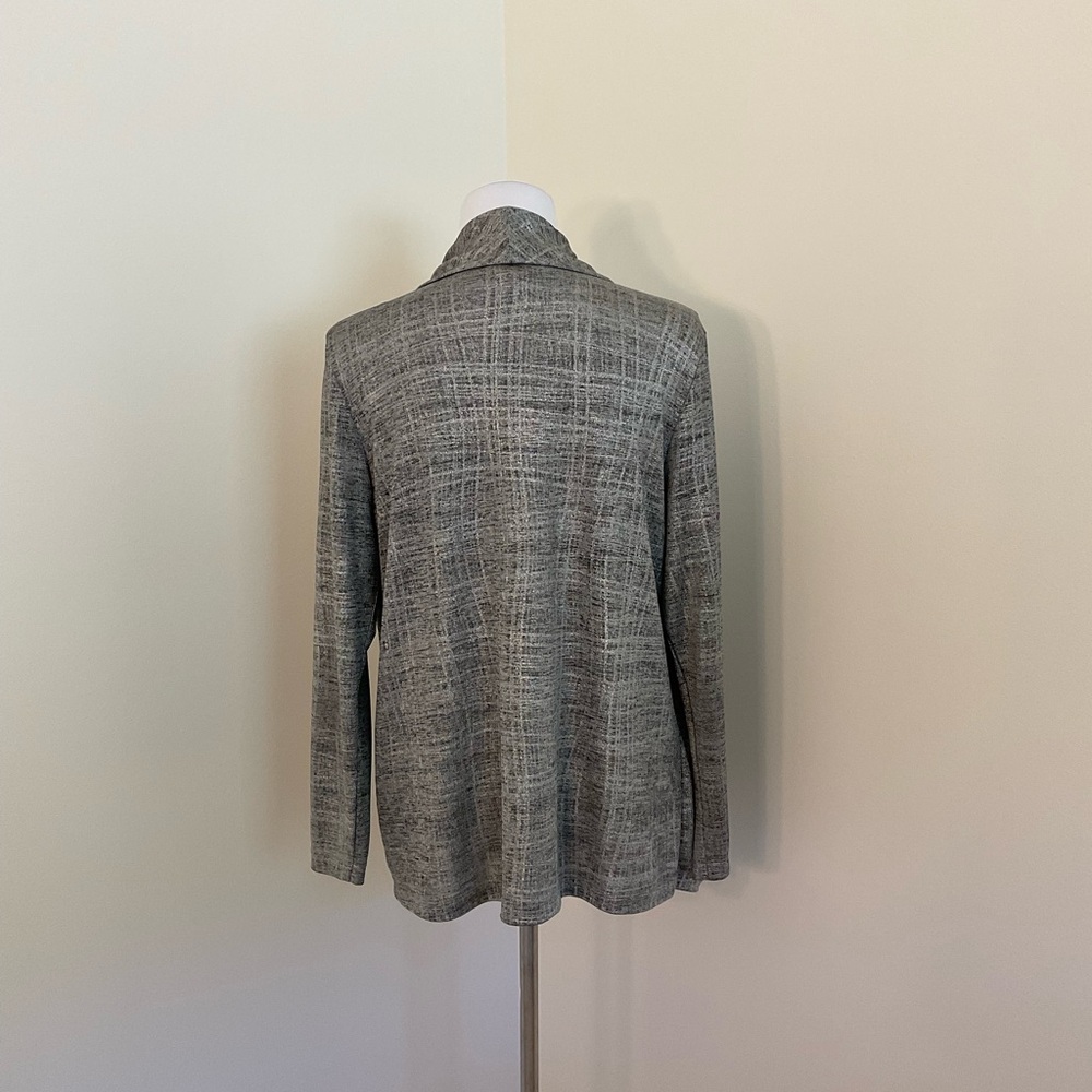 Ruby Rd. Gray Rhinestone Edge Trimmed Cardigan Sweater Set - Picture 5 of 7
